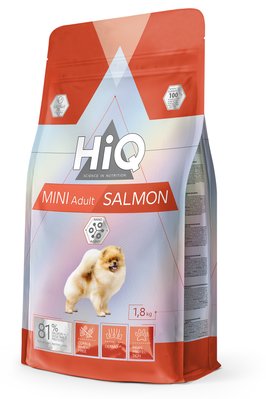 Сухой корм для взрослых собак малых пород HiQ Mini Adult Salmon 1.8 кг HIQ45876 фото