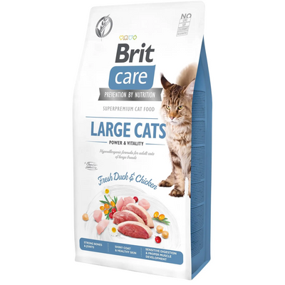 Сухой корм для котов крупных пород Brit Care Cat GF Large cats Power & Vitality курица и утка 7 кг 171309/0907 фото