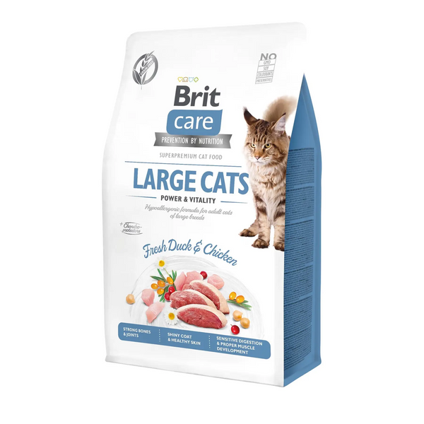 Сухой корм для котов крупных пород Brit Care Cat GF Large cats Power & Vitality курица и утка 400 г 171311/0921 фото