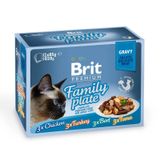 Влажный корм для кошек Brit Premium Cat Family Plate Gravy pouches 1020 г ассорти из 4 вкусов «Семейная тарелка» в соусе 111257/422 фото