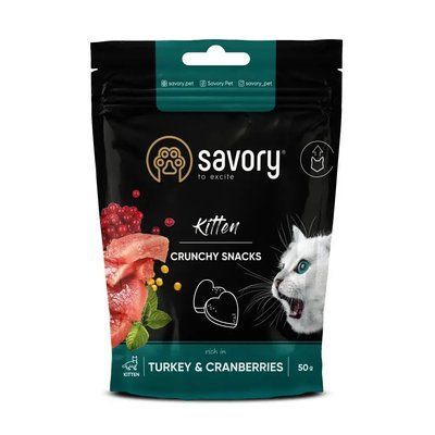 Ласощі для кошенят Savory Kitten 50 г індичка з журавлиною 31393 фото