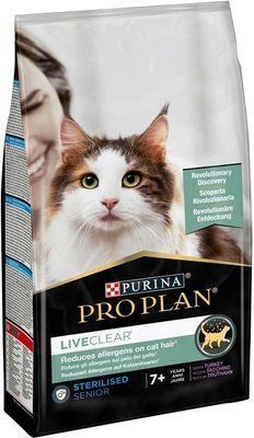 Сухой корм для стерилизованных котов +7 лет Purina Pro Plan LiveClear от аллергенов на шерсти индейка 1.4кг 7613287232731 фото