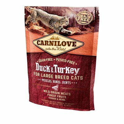 Сухой корм для котов крупных пород Carnilove Cat Duck & Turkey Large Breed утка и индейка 400 г 170195/2775 фото