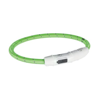 Ошейник для собаки Trixie полиуретановый светящийся USB «Flash» L-XL 65 cм / 7 мм Зеленый 12701 фото