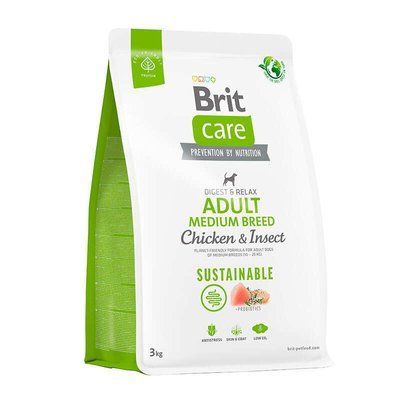 Сухий корм для собак середніх порід Brit Care Dog Sustainable Adult Medium Breed курка та комахи 3 кг 172176 фото