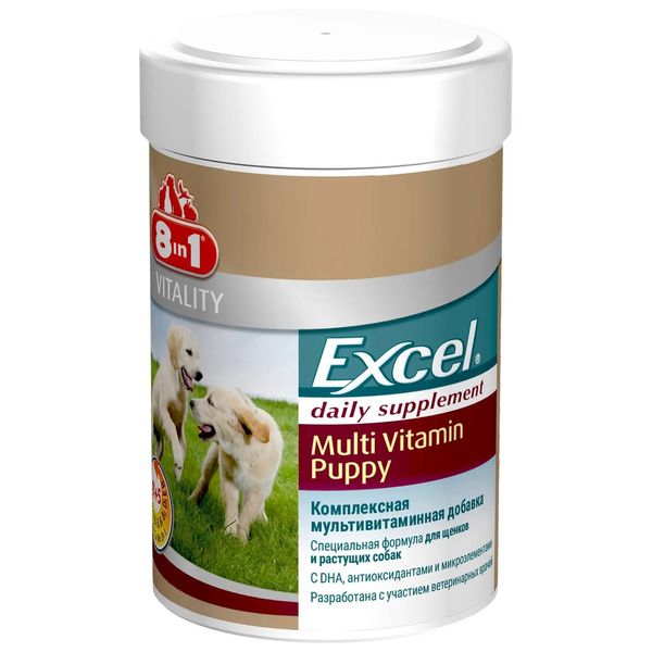Вітаміни для цуценят та молодих собак 8in1 Excel «Multi Vitamin Puppy» мультивітамін 100 таблеток 660433 /108634 фото