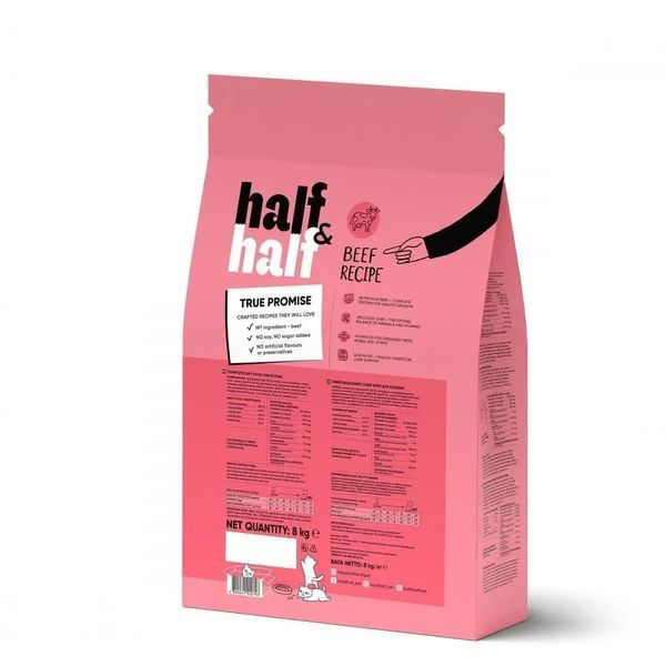 Сухий корм Half & Half для кошенят з яловичиною 8 кг 20796 фото