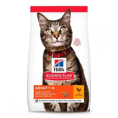 Сухой корм для взрослых котов Hill's Science Plan Adult с курицей 1.5 кг 604057 фото