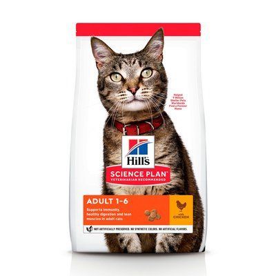 Сухой корм для взрослых котов Hill's Science Plan Adult с курицей 15 кг 604063 фото