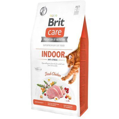 Сухой корм для котов живущих в помещении Brit Care Cat GF Indoor Anti-stress курица 7 кг 171301/0846 фото