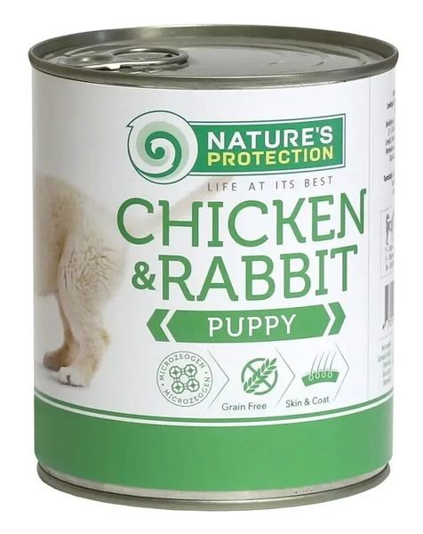 Влажный корм для щенков всех пород Nature's Protection Puppy chicken&rabbit курица и кролик 400 г KIK45090 фото