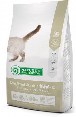 Сухой корм для растущих котят после стерилизации Nature's Protection Sterilised Junior Poultry with krill 7 кг NPS45774-1 фото