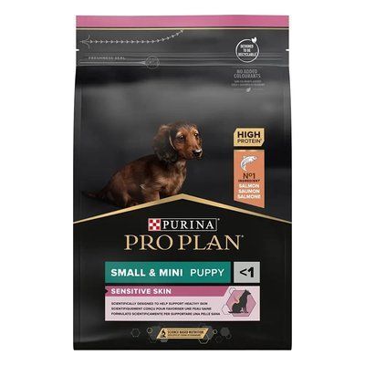 Сухой корм для щенков малых пород Pro Plan Small and Mini Puppy Sensitive Skin лосось 3 кг 7613035123809 фото
