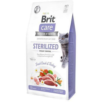 Сухой корм для стерилизованных котов Brit Care Cat GF Sterilized Weight Control утка и индейка 7 кг 171293/0785 фото