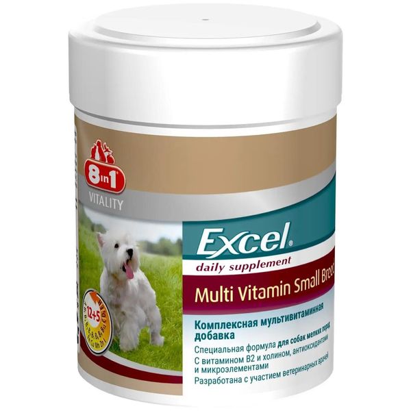 Вітаміни для собак дрібних порід 8in1 Excel «Multi Vitamin Small Breed» мультивітамін 70 таблеток 660471 /109372 фото