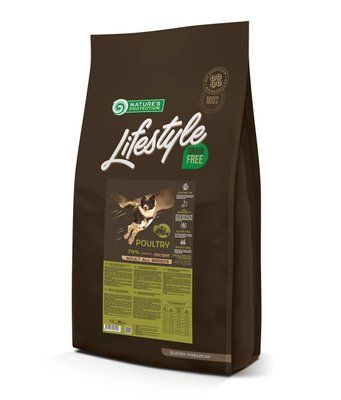 Сухой беззерновой корм для взрослых собак всех пород Lifestyle Grain Free Poultry мясо птицы 17 кг NPLSB46044 фото