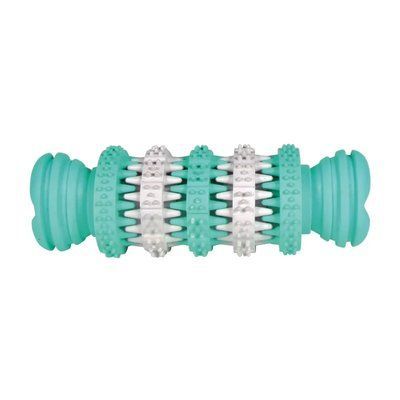 Игрушка для собак Trixie Кость-катушка резина Denta Fun 15 см Бирюзовая 32944 фото