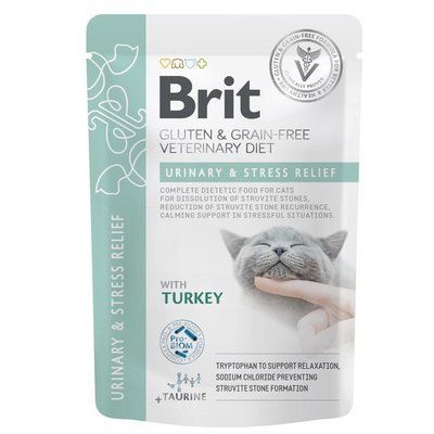 Влажный корм для кошек Brit GF VetDiet Urinary and Stress Relief pouch Индейка 85 г 101117_1 фото