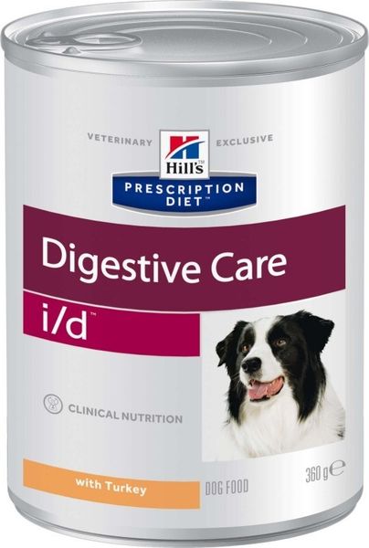 Лечебные консервы для собак Hill's Wet PD Canine i/d Digestive Care при расстройствах пищеварения с индейкой 360 г 607215 фото