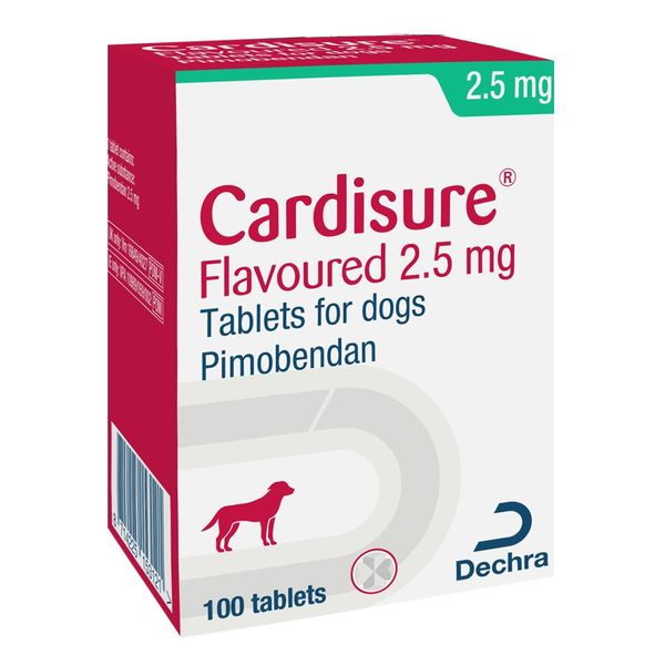 Таблетки при серцевій недостатності у собак Кардішур (Cardisure) 2.5 мг Dechra 10 таблеток блістер 2000981097493 фото