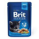 Влажный корм для котят Brit Premium Cat Chicken Chunks for Kitten pouch 100 г кусочки курицы 100274 /506026 фото