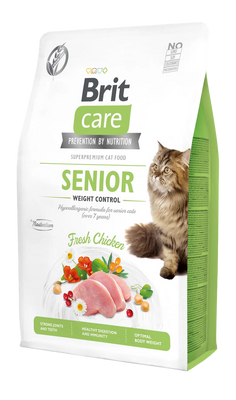Сухой корм для пожилых котов с лишним весом Brit Care Cat GF Senior Weight Control курица 2 кг 171314/0945 фото
