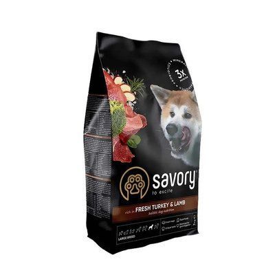 Сухой корм для собак крупных пород Savory Fresh Turkey & Lamb Adult Large Breeds индейка и ягненок 3 кг 30235 фото