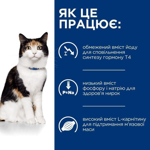 Лечебный сухой корм Hill's PD Feline Y/D Thyroid Care для поддержания здоровья щитовидной железы у кошек 3 кг 605926 фото