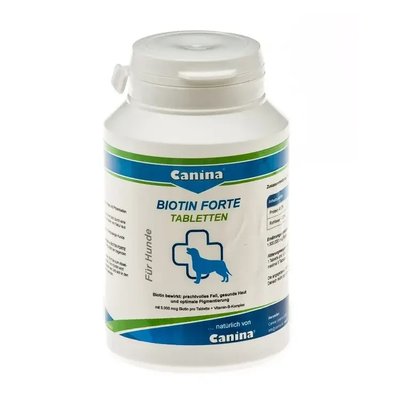 Витамины для собак Canina Biotin Forte для кожи и шерсти 60 таблеток 200 г 101108 AD фото