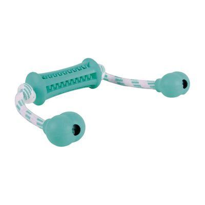 Игрушка для собак Trixie Палка резиновая с ручками Denta Fun 37 см Бирюзовая 33771 фото