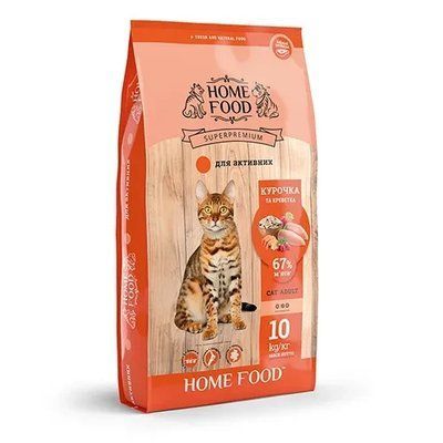 Сухий корм для дорослих активних котів Home Food з курочкою та креветка 10 кг 51 фото