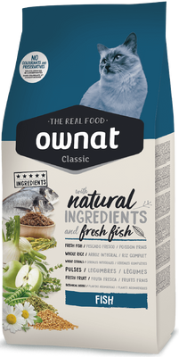 Сухой корм для взрослых котов с рыбой Ownat Classic Cat Adult Fish 4 кг 16242 фото