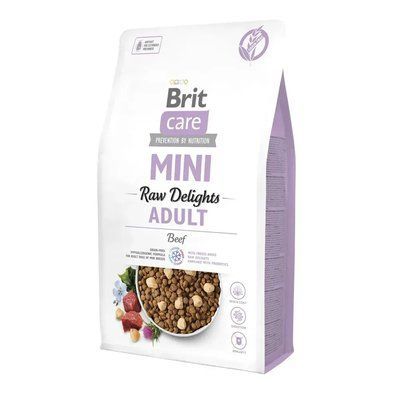 Сухой корм для собак малых пород Brit Care Mini Raw Delights Adult говядина 2 кг 173213 фото