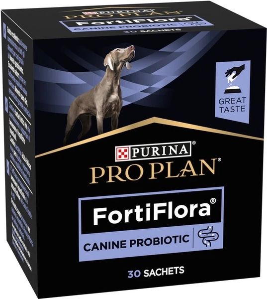 Додатковий корм (пробіотик) для дорослих собак та щенят Purina Pro Plan Canine Probiotic FortiFlora 30 шт по 1 г 8445290041074 фото