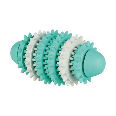 Игрушка для собак Trixie Мяч-катушка регби резина Denta Fun 15 см Бирюзовый 33132 фото