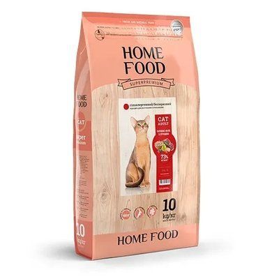 Беззерновий сухий корм для дорослих котів Home Food гіпоалергенний качине філе з грушею 10 кг 63 фото