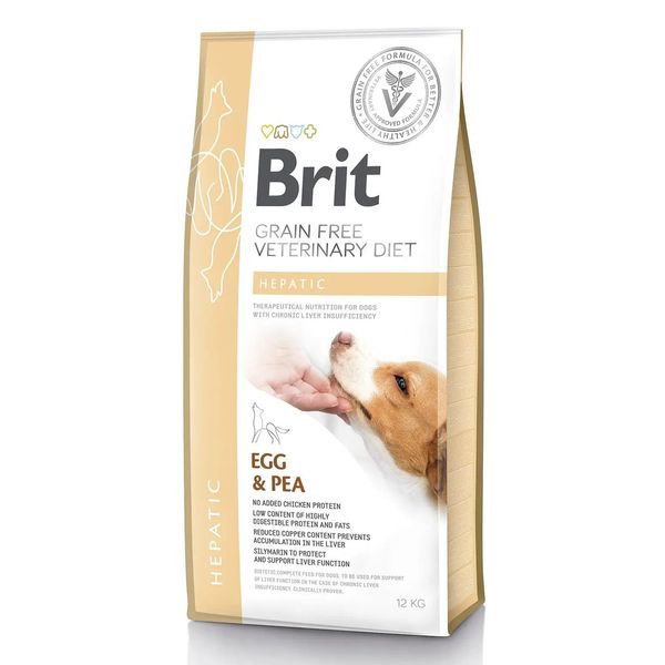 Сухий корм для собак при захворюваннях печінки Brit GF Veterinary Diet Dog Hepatic яйце 12 кг 170946/528158 фото