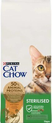 Сухой корм для взрослых стерилизованных котов Purina Cat Chow Sterilised с индейкой 15 кг 7613287329592 фото