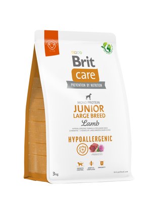 Сухой корм для щенков крупных пород Brit Care Junior Large Breed Lamb & Rice с ягненком и рисом 3 кг 172218 фото