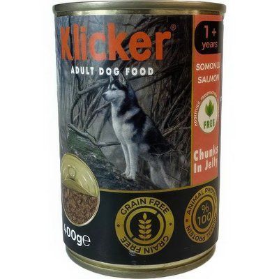 Вологий корм Klicker для дорослих собак шматочки лосося в желе 400 г 610535 фото