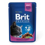 Вологий корм для кішок Brit Premium Cat Chicken & Turkey pouch 100 г курка та індичка 100273 /506019 фото