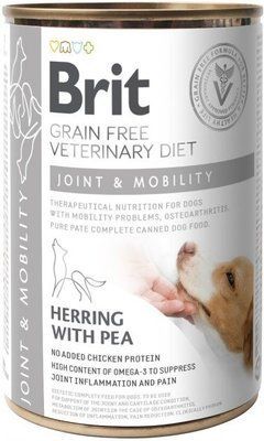 Влажный корм для собак Brit VetDiets Joint&Mobility для поддержания здоровья суставов сельдь и горошек 400 г 100271/5996 фото