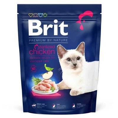 Сухой корм для стерилизованных котов Brit Premium by Nature Cat Sterilised курица 300 г 171846 фото