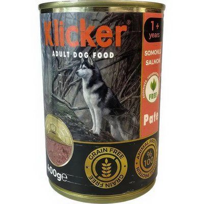 Вологий корм Klicker паштет для дорослих собак з лососем 400 г 610733 фото