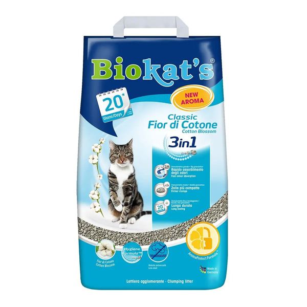 Наповнювач туалету для котів Biokat&S Classic Fresh 3in1 Cotton Blossom 10 л (бентонітовий) G-617220/613413 фото