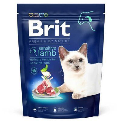 Сухой корм для котов с чувствительным пищеварением Brit Premium by Nature Cat Sensitive ягненок 300 г 171849 фото
