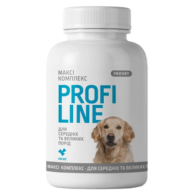 Витамины для опорно-двигательного аппарата собакам средних и крупных пород собак ProVET Profiline Макси Комплекс 100 таблеток PR243169 фото