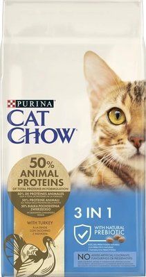 Сухой корм для котов Purina Cat Chow Feline 3-in-1 с формулой тройного действия с индейкой 15 кг 7613034153746 фото
