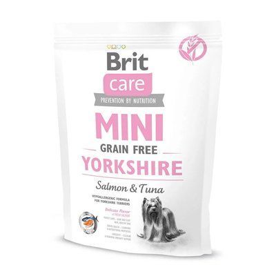 Сухой корм Brit Care Mini Grain Free Yorkshire беззерновой для йоркширских терьеров лосось/тунец 400 г 170780/0206 фото