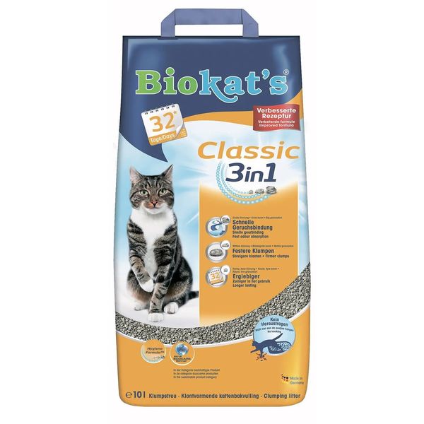 Наповнювач туалету для котів Biokat&s Classic 3in1 10 л (бентонітовий) G-613307/614458 фото